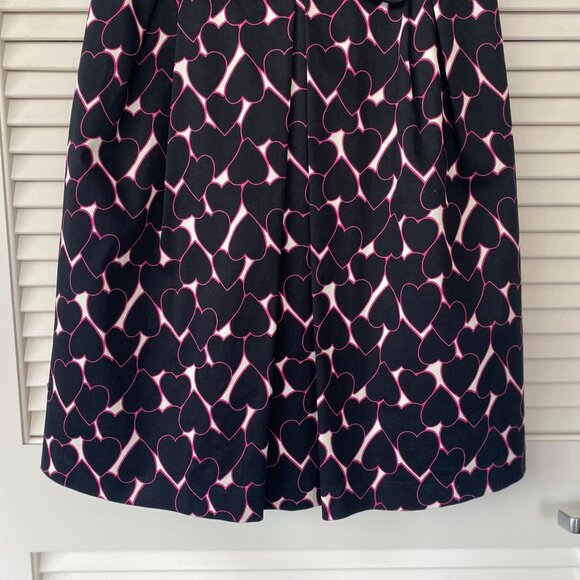 Helene Berman Hearts Mini Shift Dress, Deep Blue & Pink, Bow, Size 4 - Picture 4 of 8